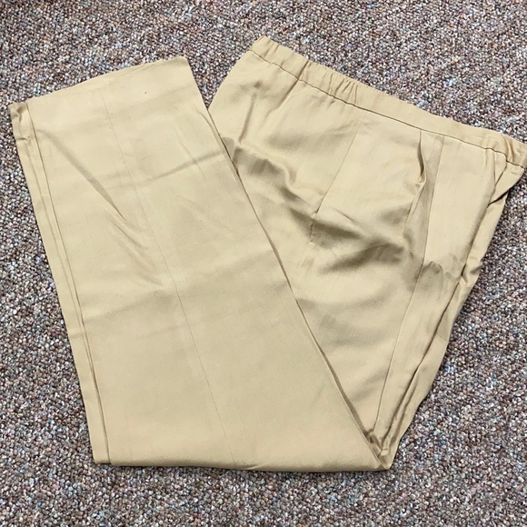 Weathervane High Waste lined linen tan pants - Size 12P - Picture 3 of 12